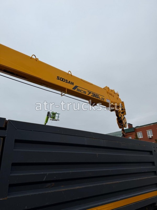 Бортовой грузовик FAW J6P с КМУ Soosan